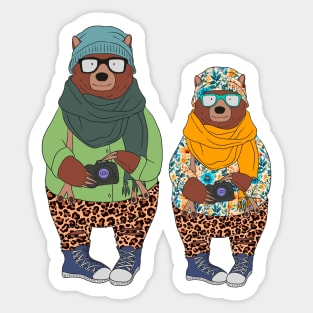 Best Mom Bear Funny Retro Mother & Daughter Mother's Day Sticker